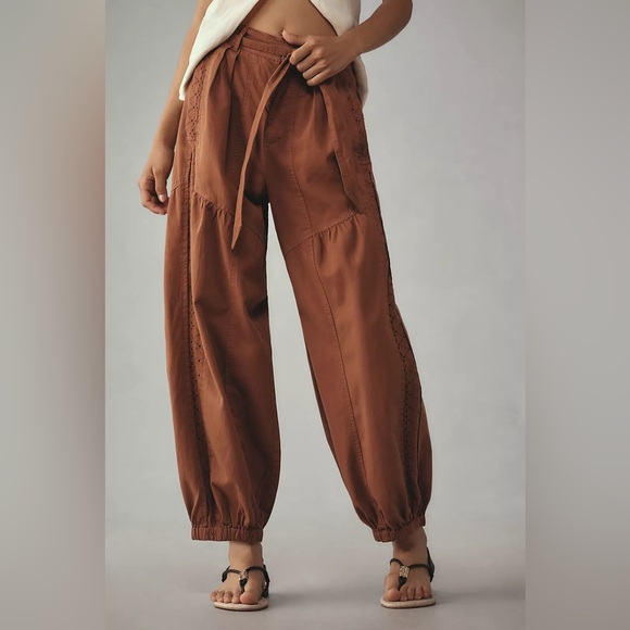 NWT! By Anthropologie Washed Eyelet Jogger Pants - Size XS 🟡 - Picture 4 of 6